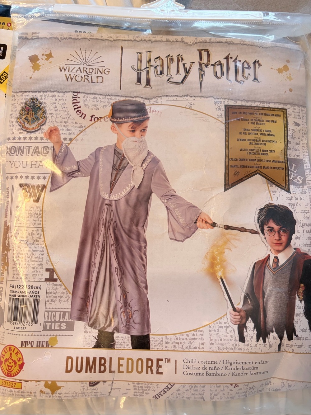 Rubie's Dumbledore Kids Costume - Silver, Black, White